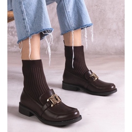 D/CEO Botas marrons com parte superior em tecido da Krisa marrom 1