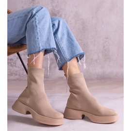 D/CEO Botins bege com parte superior flexível Evel 1
