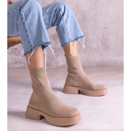 D/CEO Botins bege com parte superior flexível Evel 2