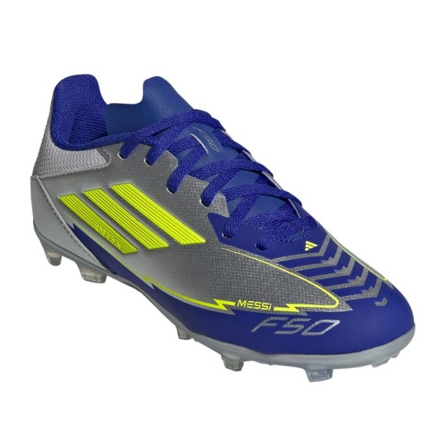 Adidas F50 League FG/MG Messi IH0924 Sapatos de futebol prata 1