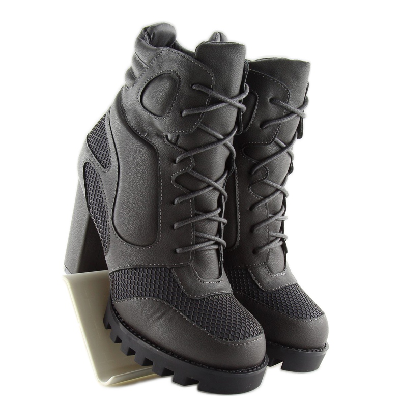 Cinza Botas de salto alto 9132 Cinza 1