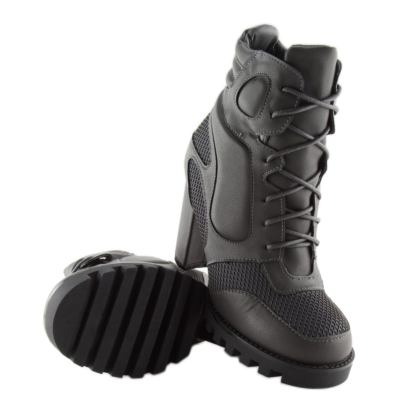 Cinza Botas de salto alto 9132 Cinza 2