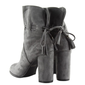 Botas cinza com salto largo cinza 1318 cinza 1