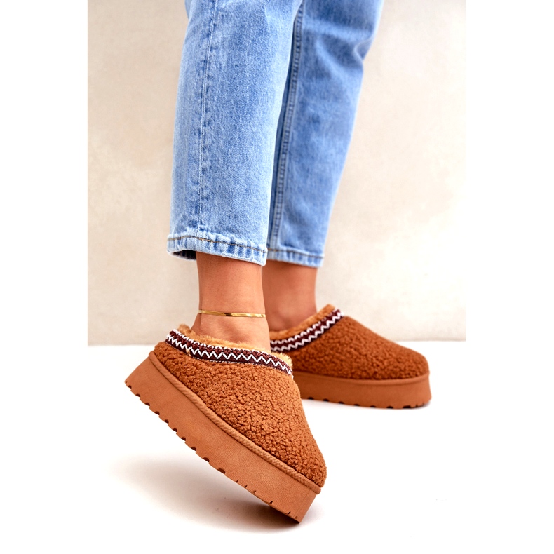 Seastar Botas de neve com plataforma de pele de carneiro camelo com pele castanho 1 Seastar Botas de neve com plataforma de pele de carneiro camelo com pele castanho 1