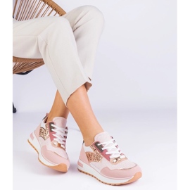 D/CEO Tênis rosa na plataforma decorada com glitter sonata 1