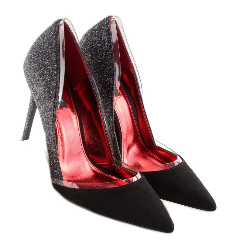 Salto brocado preto 5127 preto cinza 1