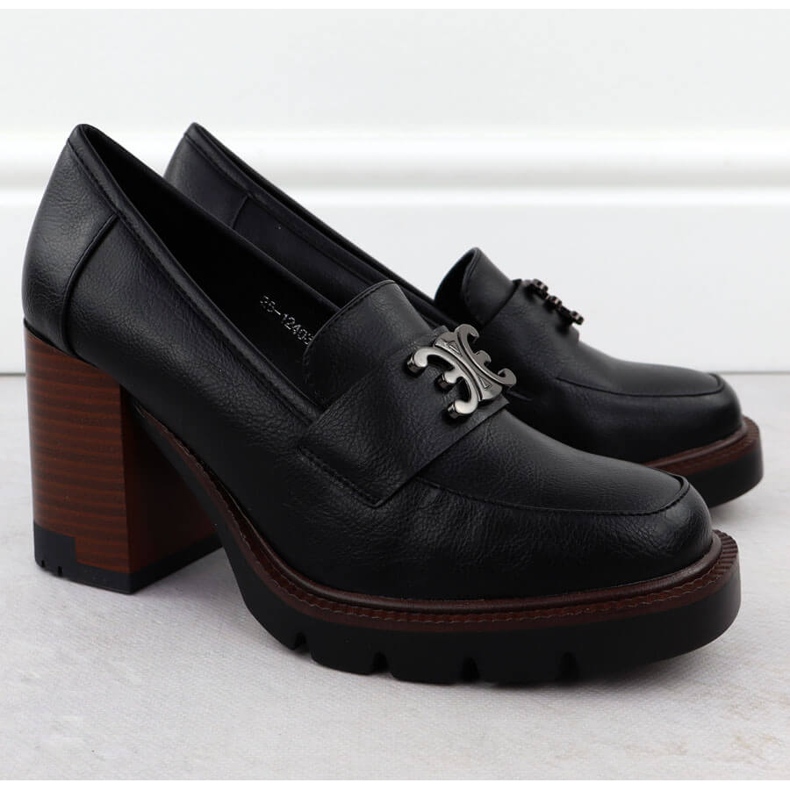 Sapatos femininos no post preto potocki com decoração sz12403 2
