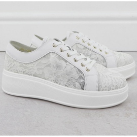 S.Barski Sapatos na plataforma Białe S. Barski Lace Hy51-059 branco 2