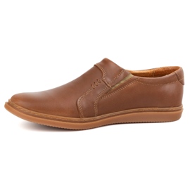 Sapatos de couro masculinos Polbut 2132PLB Camel castanho 1