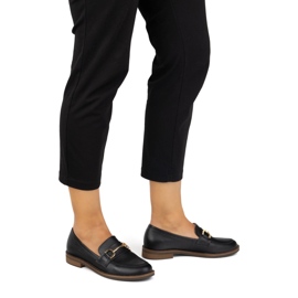 Exquisite Bombas de couro feminino 1510ex preto 1