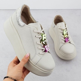 Sapatos esportivos na plataforma Filippo Paw588a bege 1