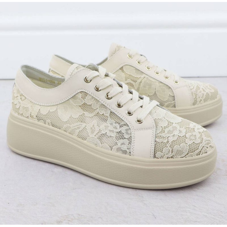 S.Barski Sapatos na plataforma S. Barski Hy51-059 Beige bege 2