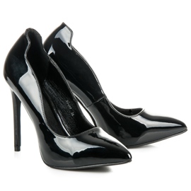 Via Giulia  Alfinetes pontiagudos envernizados preto 1