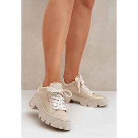 Sneakers Sports Shoes na plataforma Chebello 4632 Gold dourado 2