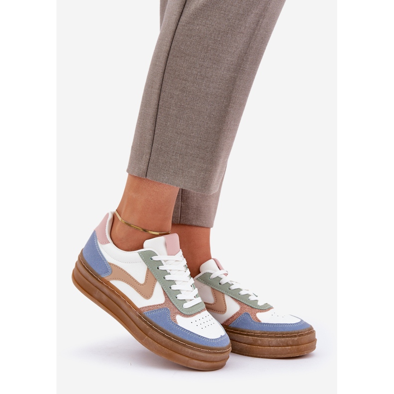 Sneakes femininos com brilho na plataforma azul 1 Sneakes femininos com brilho na plataforma azul 1