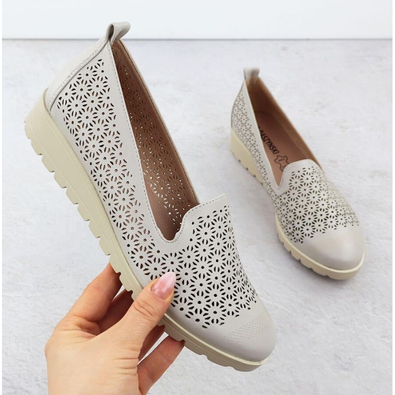 M.Daszyński Sapatos em M. Daszyński MR1628-20 em flores cinza 1