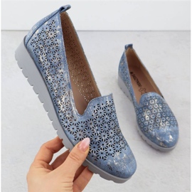 M.Daszyński Sapatos em M. Daszyński MR1628-20 em flores azul 1