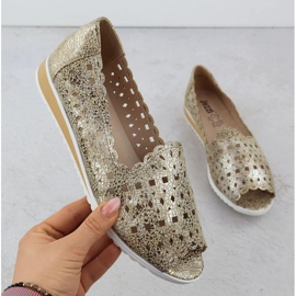 OpenWork Shoes Open Toe Jezzi ASA135-1 OURO dourado 1 OpenWork Shoes Open Toe Jezzi ASA135-1 OURO dourado 1