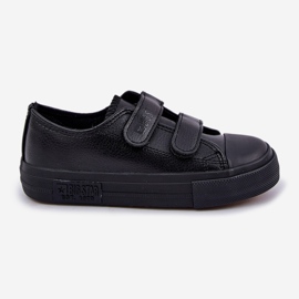 Tênis infantil de couro com velcro Big Star KK374054 preto 1