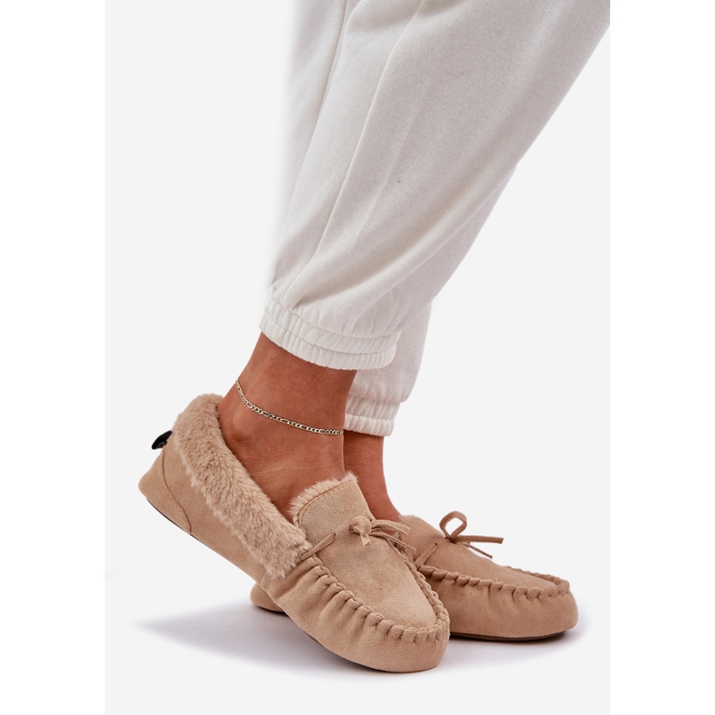 Mocassins femininos com pele bege 1