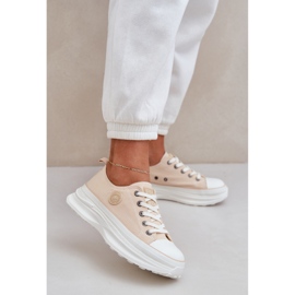 Big Star Tênis femininos na enorme sola grande NN274127 bege 2