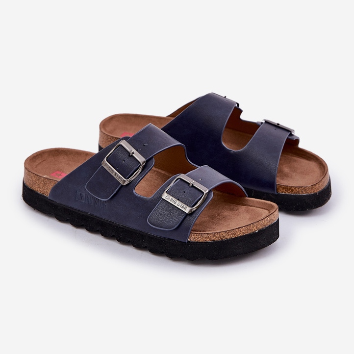Flipers masculinos leves com fivelas de couro Eco Big Star NN174530 Azul marinho 1