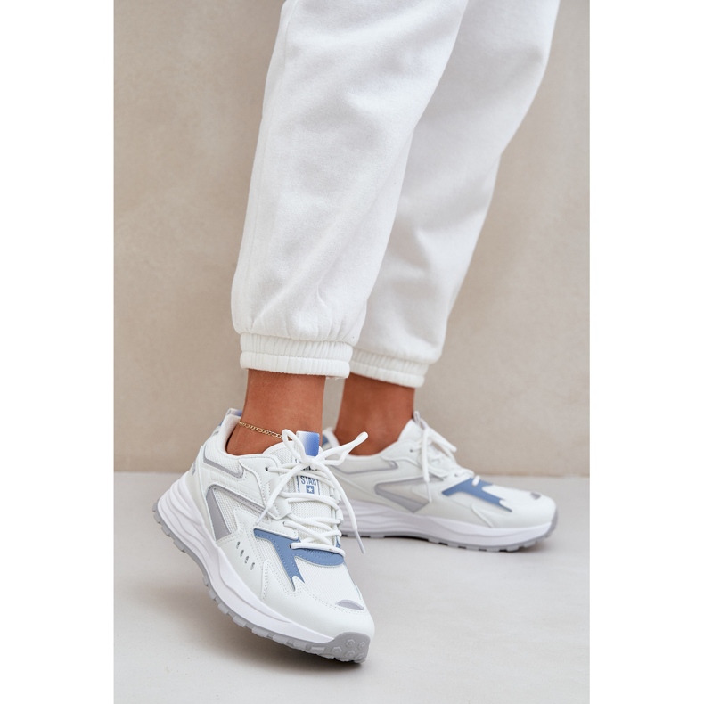 Sapatos esportivos femininos Big Star NN274A094 Sistema de Hi-Poly Sistema Branco-azul 2