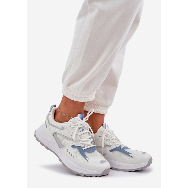 Sapatos esportivos femininos Big Star NN274A094 Sistema de Hi-Poly Sistema Branco-azul 1