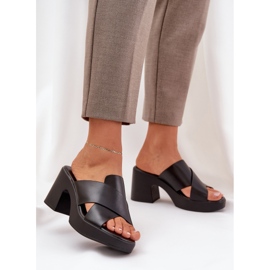 Flip -flops leves no pilar de couro Eco Black preto 2
