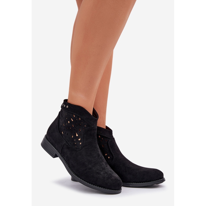 Botas de abertura de salto plano S.Barski Hy51-113 Black preto 1