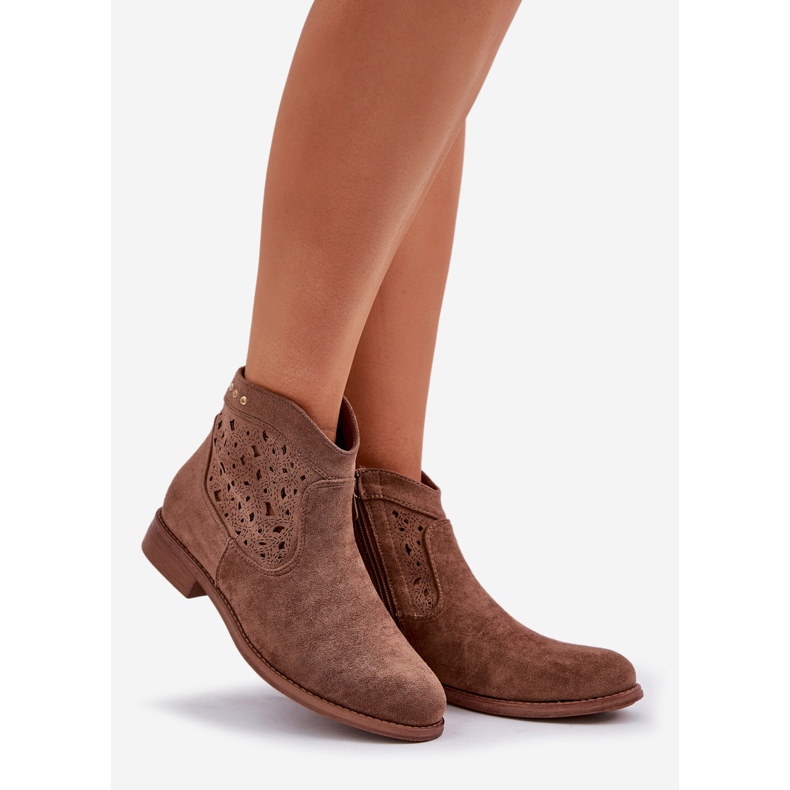 Botas de abertura de salto plano S.Barski Hy51-113 Brown castanho 1