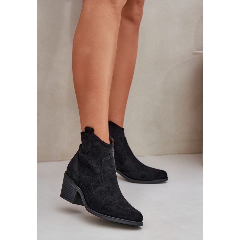 Botas de cowboy para Eco Suede Oliazowe S.Barski Hy51-061 Black preto 2