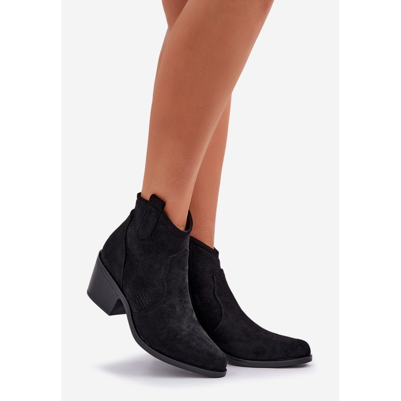 Botas de cowboy para Eco Suede Oliazowe S.Barski Hy51-061 Black preto 1
