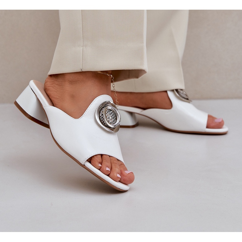 Jezzi Elegantes mulheres baixas -ele com uma decoração branca branco 2