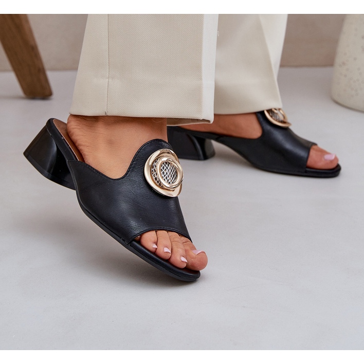 Jezzi Elegantes mulheres baixas -ele com uma decoração negra preto 2