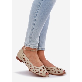 Jezzi Ballerinas de Openwork com dedos nus de ouro dourado 1