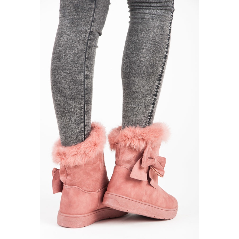 Botas de neve com laço rosa 1