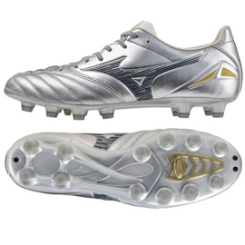 Mizuno Morelia Neo IV Pro MG P1GA253404 Sapatos de futebol prata 1