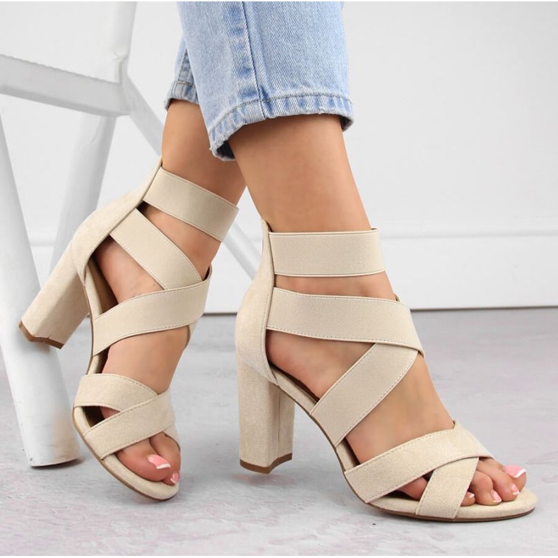 EVento W Sandálias de salto EVE443B, bege 1