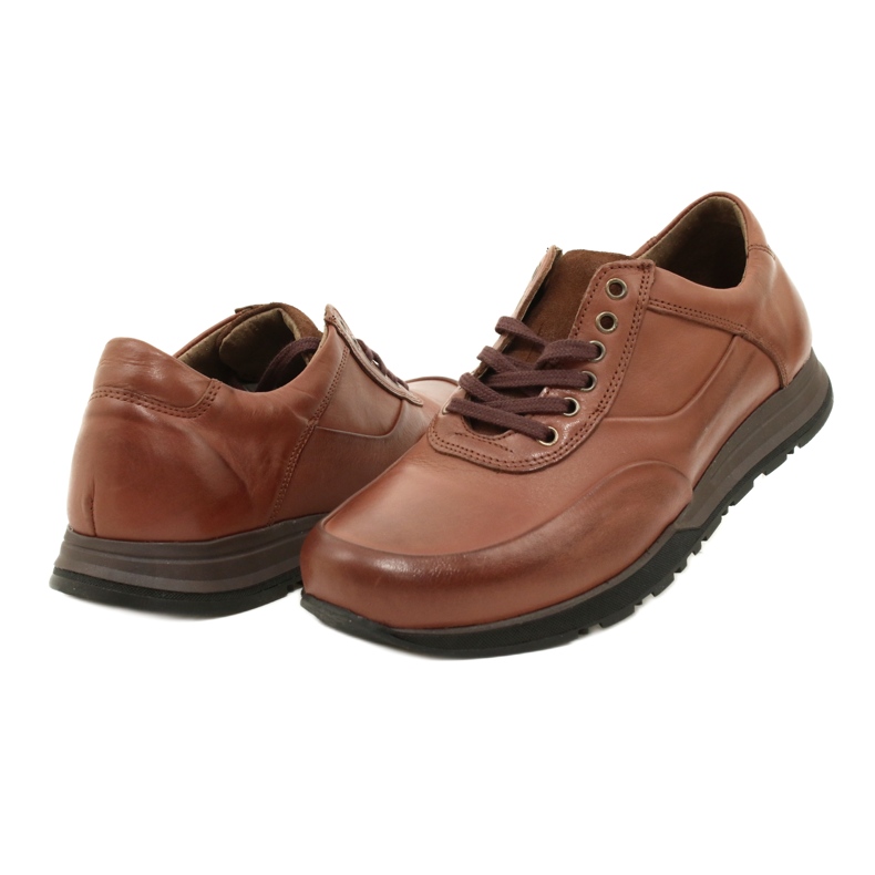 Olivier Sapatos casuais de couro masculino 902KNT marrom castanho 6