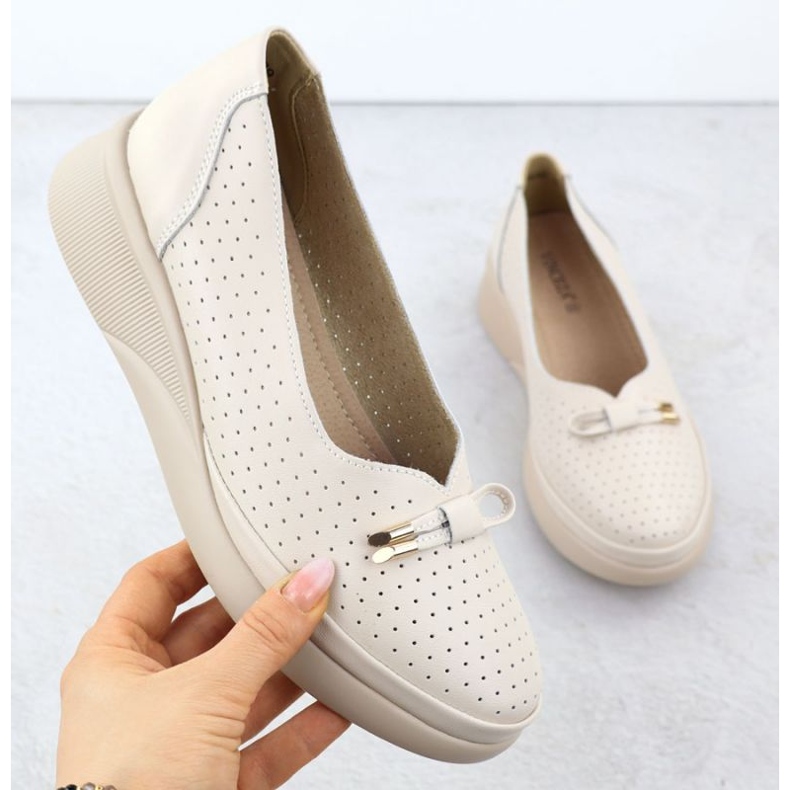 Sapatos na plataforma OpenWork Beige Vinceza 7896 bege 1