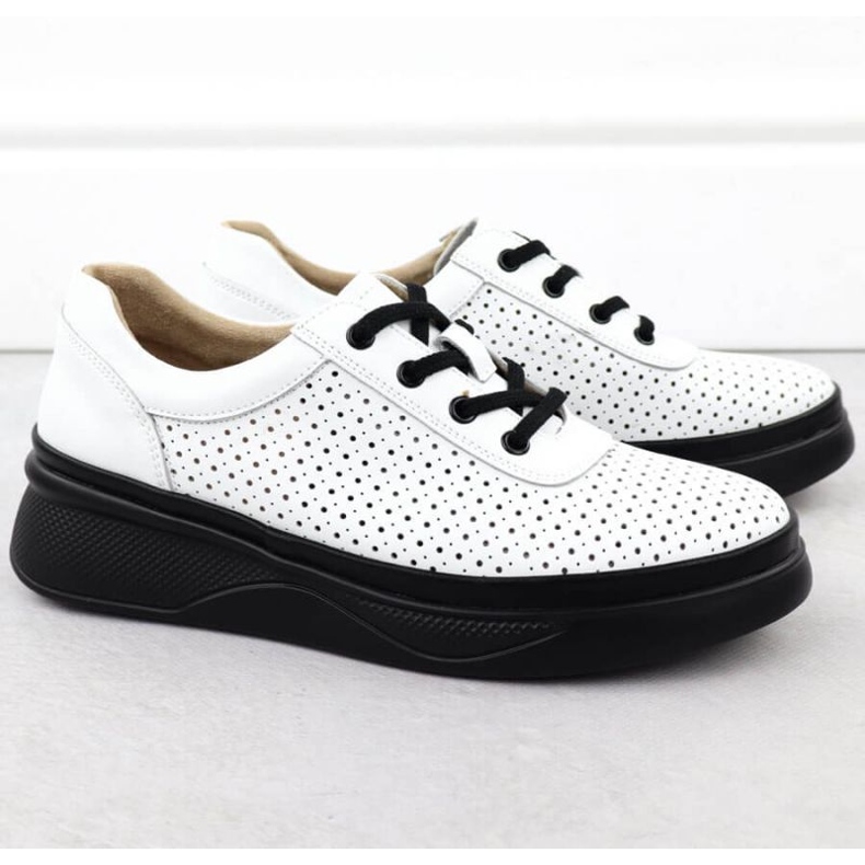 Sapatos OpenWork na plataforma branca Vinceza 79506 branco 2