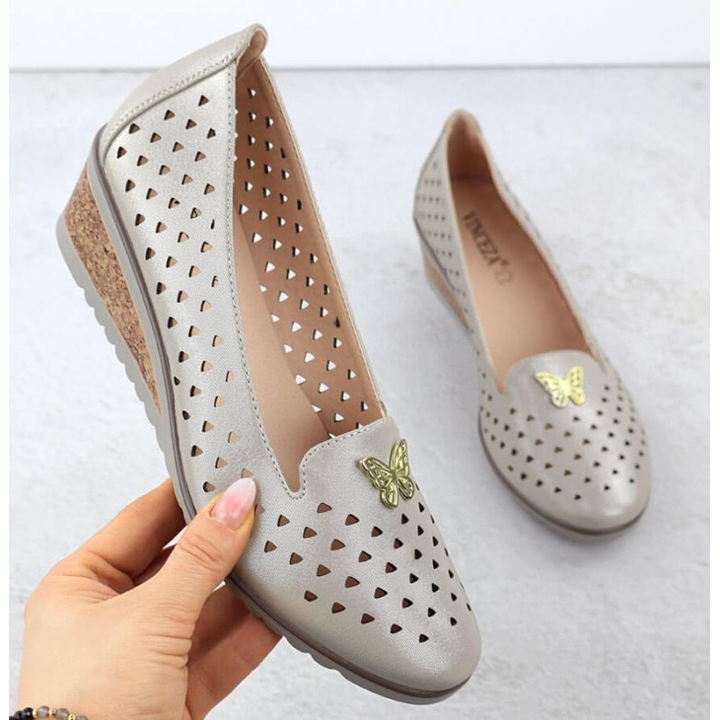 Vinceza Sapatos OpenWork em Vincez 58472 Jan359 dourado 1