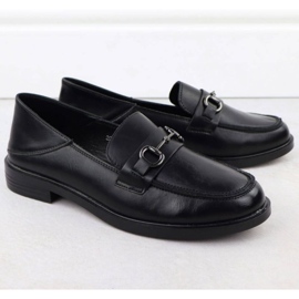 Sapatos de mocassim com uma decoração de Vinceza 18107 preto 2