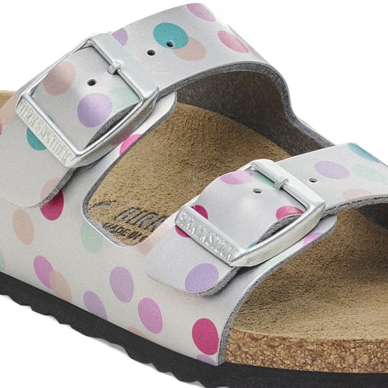 Birkenstock Arizona BS 1029805 FLOPS em bolinhas prata 2