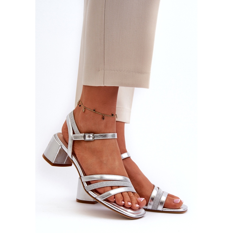 Sandálias ecológicas femininas Sergio Leone SK046 Silver Insole prata 1