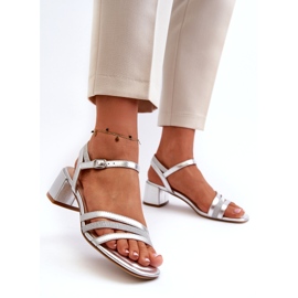 Sandálias ecológicas femininas Sergio Leone SK046 Silver Insole prata 2