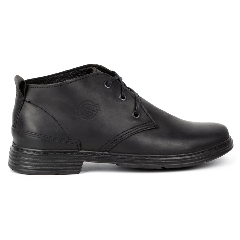Polbut Botas de couro masculinas 191D pretas preto 1