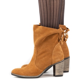 Olivier Botas vermelhas Sophia de couro perfurado laranja 2