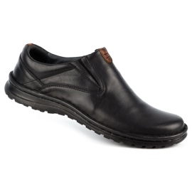 Kampol Sapatos slip-on de homem em pele 12KAM preto 1